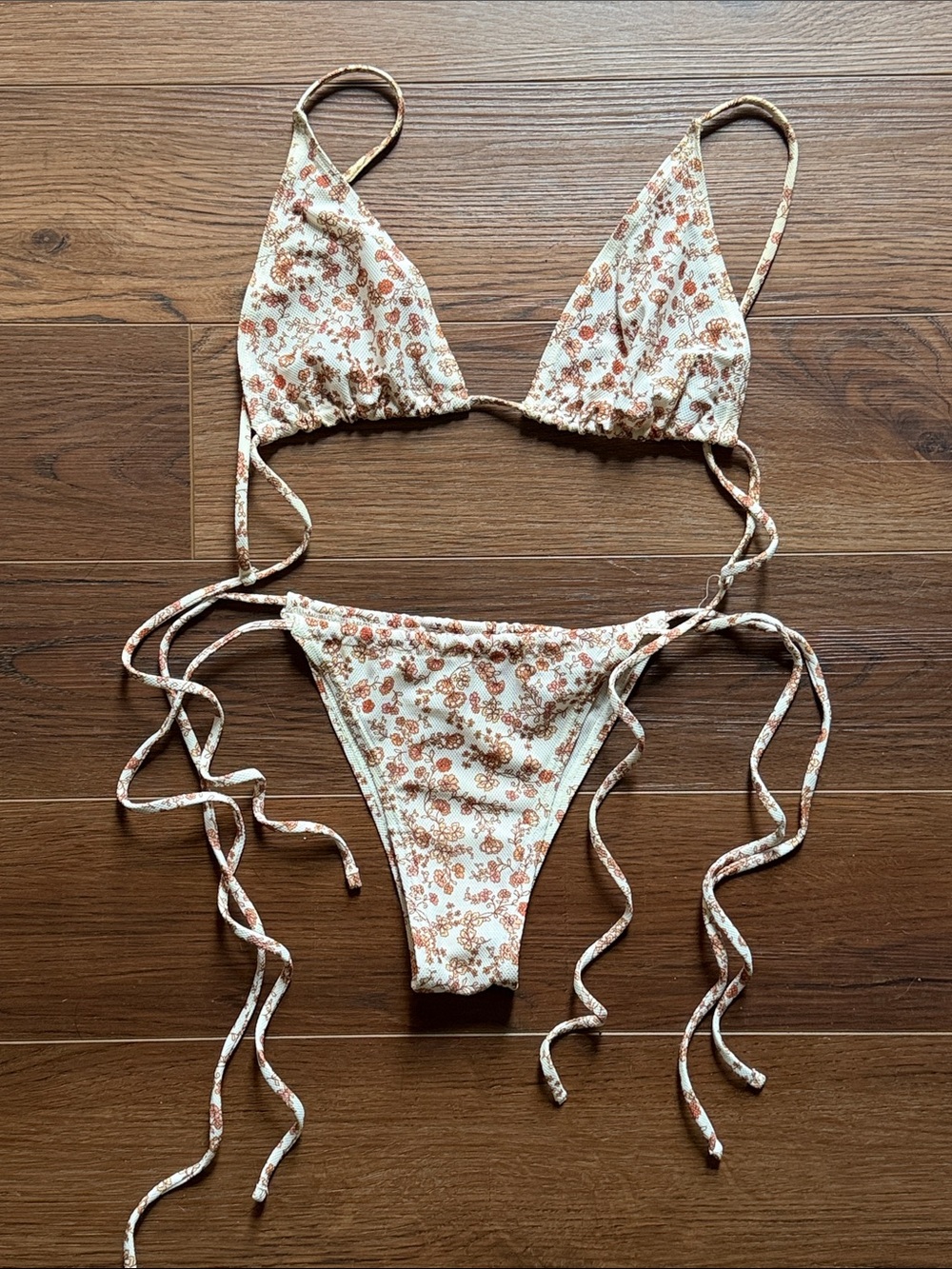 True Tone Tanning Floral Tie Bikini Set - S/M - Picture 3 of 12